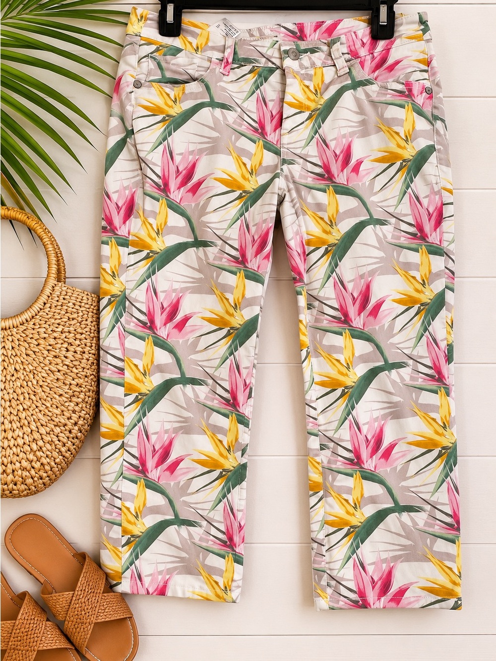 Tommy Bahama Floral Crop Pants in Pink, Yellow & Green